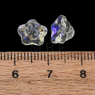 Electroplate Transparent Glass Beads GLAA-T025-81A-03-1