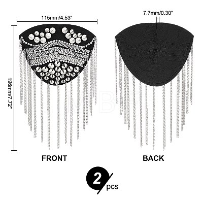 Fashionable Iron Tassel Epaulettes AJEW-WH0289-27A-1