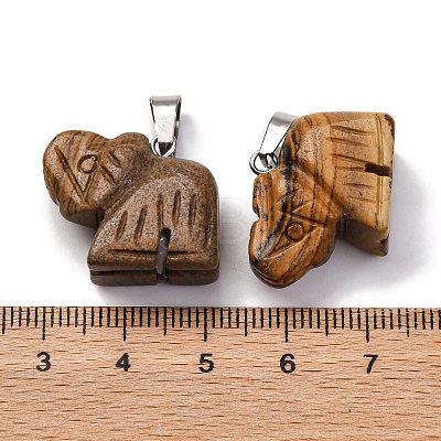 Natural Picture Jasper Pendants G-B127-05P-09-1