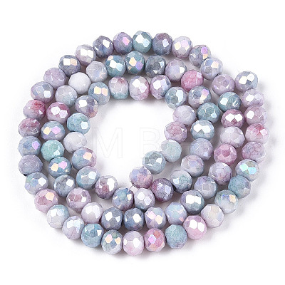 Faceted Electroplated Glass Beads Strands X-GLAA-C023-02-B05-1