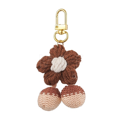 Handmade Crochet Cotton Cherry Flower Hanging Ornaments HJEW-JM02667-01-1