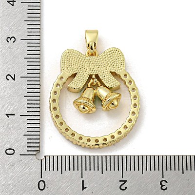 Christmas Brass Micro Pave Cubic Zirconia Pendant KK-H468-01A-02G-1