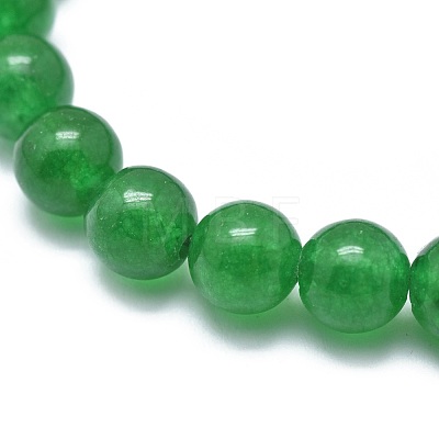 Natural Malaysia Jade Bead Stretch Bracelets X-BJEW-K212-A-013-1