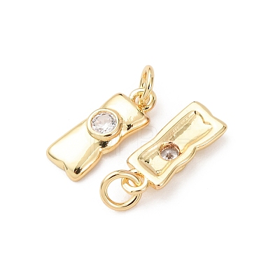 Brass Micro Pave Cubic Zirconia Pendants KK-D019-10G-1