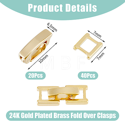 DICOSMETIC 60Pcs 2 Styles Eco-Friendly Brass Watch Band Clasps KK-DC0003-99-1