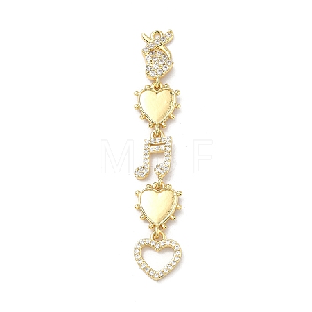 Brass Micro Pave Clear Cubic Zirconia Big Pendants KK-B176-02G-05-1