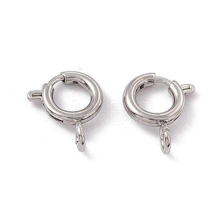 Non-Tarnish 201 Stainless Steel Spring Ring Clasps STAS-J401-LD022-8-1