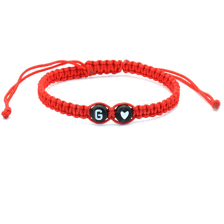 Resin Beads Braided Bead Bracelets FS-WG108B7-07-1