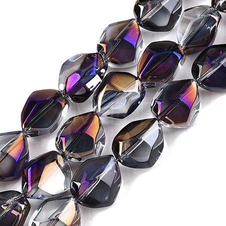 Electroplate Glass Beads Strands EGLA-T021-10J-1