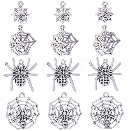 40Pcs 4 Style Tibetan Style Alloy Pendants TIBE-SC0001-85-1