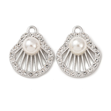 Alloy & ABS Imitation Pearl & Rhinestone Pendants FIND-K030-18A-P-1