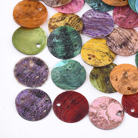 Spray Paint Natural Akoya Shell Pendants X-SHEL-S274-75C-M-1