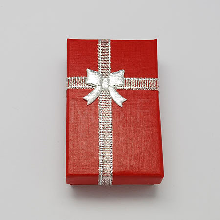 Valentines Day Wife Gifts Packages Cardboard Jewelry Set Boxes with Bowknot and Sponge Inside CBOX-R013-1-1
