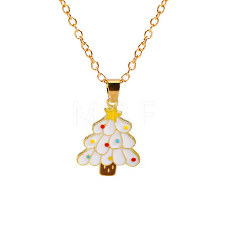 Christmas Alloy Enamel Pendant Necklaces FS-WGA5363-09-1