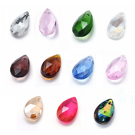 Faceted Glass Pendants GLAA-F069-L-M-1