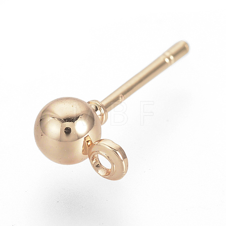 Iron Ball Stud Earring Findings X-KK-R071-09RG-1