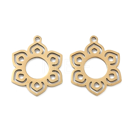 Hollow 201 Stainless Steel Pendants STAS-F337-10B-G-1