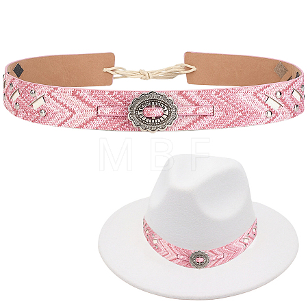 1Pc PU Leather with Alloy Oval Tie Knot Belts for Women AJEW-CL0005-37-1