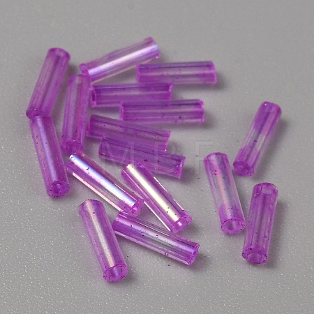 300Pcs Transparent Glass Round Bugle Beads GLAA-WH0015-74A-1
