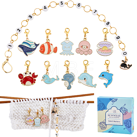 Sea Animals DIY Knitting Tool Sets HJEW-SC00026-1