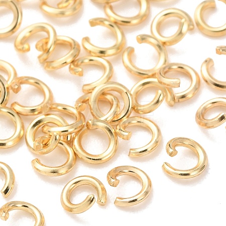 Brass Open Jump Rings KK-G604-08G-06-1