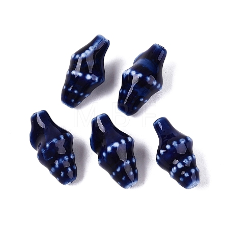 Vintage Handmade Porcelain Beads PORC-Q006-08O-1