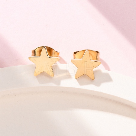 Ion Plating(IP) 304 Stainless Steel Ear Studs X-EJEW-P045-05G-1
