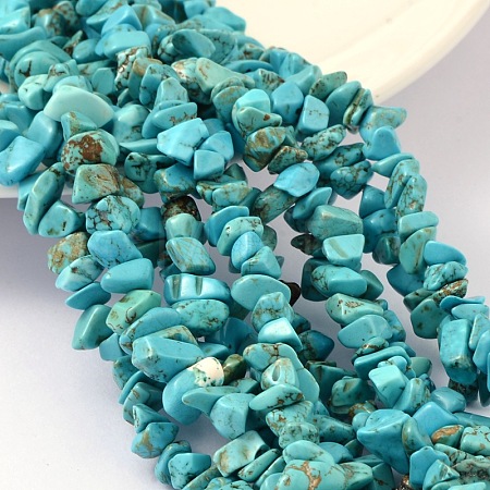 Dyed Natural White Jade Chip Beads G-R192-06-1