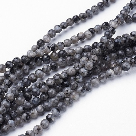 Natural Larvikite Beads Strands GSR3mmC128-1