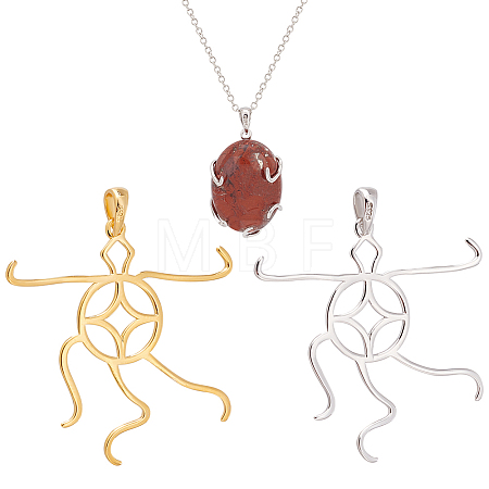 2 Colors 925 Sterling Silver Pendant Irregular Cabochon Settings STER-PH0002-02A-1