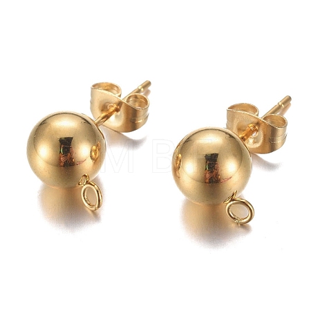 304 Stainless Steel Stud Earring Findings STAS-P148-07G-A-1