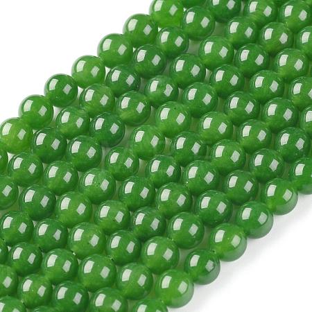Natural Chinese Jade/Taiwan Jade Round Beads Strands GSR063-1