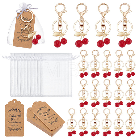 26Pcs Resin Imitation Fruit Keychain KEYC-UN00019-1