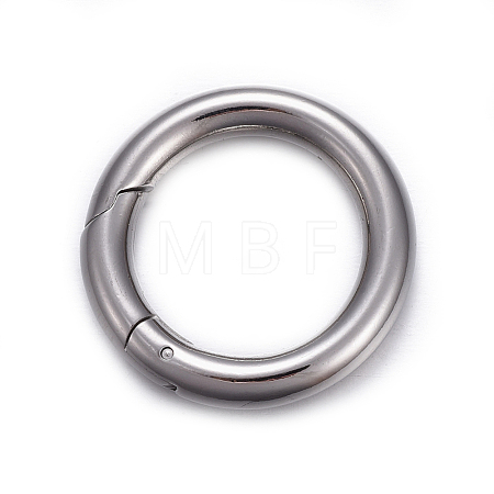 Tarnish Resistant 201 Stainless Steel Spring Gate Rings STAS-F221-41P-1