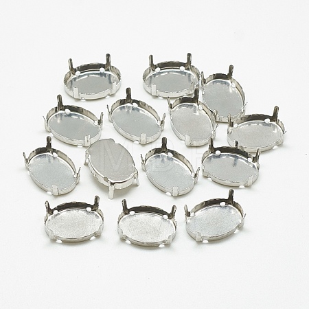Non-Tarnish 201 Stainless Steel Sew on Prong Settings STAS-T032-03-18x25mm-1