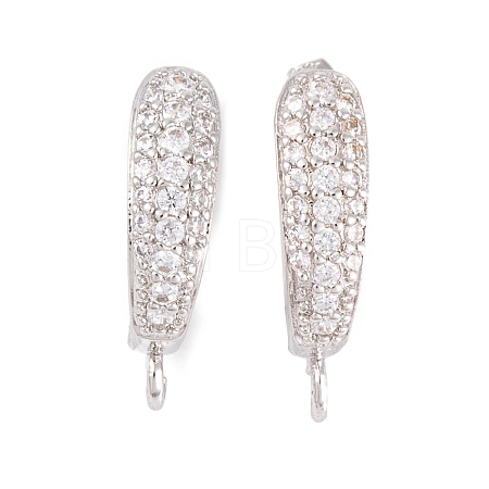 Rack Plating Brass Cubic Zirconia Hoop Earring Findings KK-S374-04P-03-1