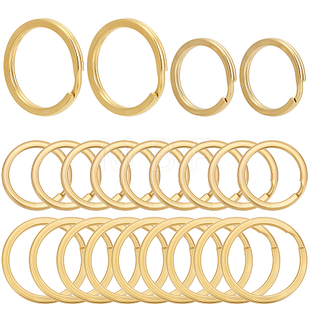 40Pcs 2 Styles Brass Split Key Rings KK-CY0001-05-1