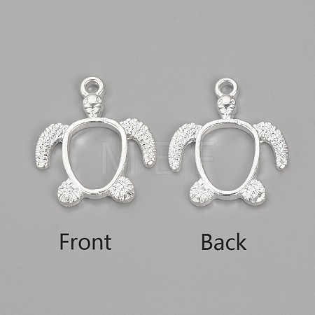 Alloy Open Back Bezel Pendants X-PALLOY-R098-62S-1