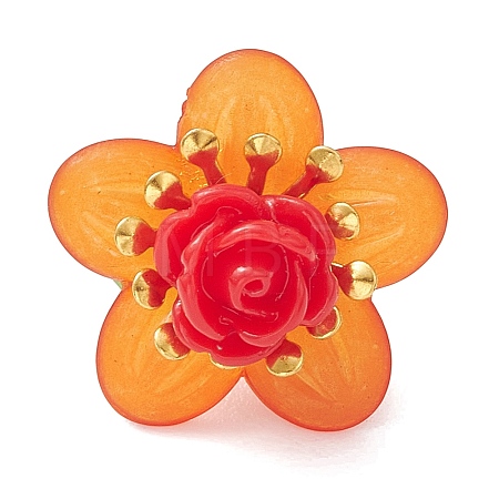 Glass Seed Beaded Rose Flower Pendants PALLOY-MZ01231-02-1