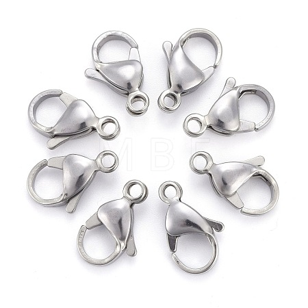 Tarnish Resistant 304 Stainless Steel Lobster Claw Clasps STAS-F182-01P-A-1