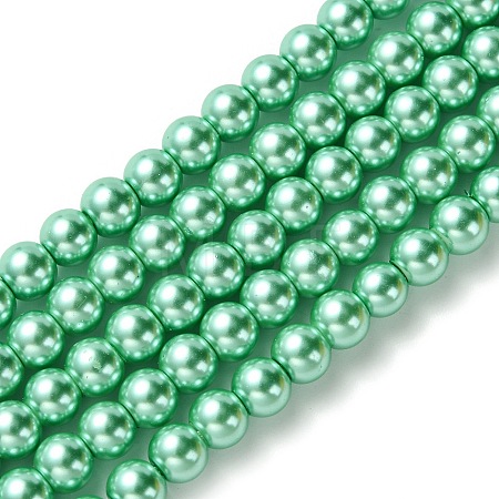 Eco-Friendly Dyed Glass Pearl Beads Strands HY-A008-6mm-RB014-1