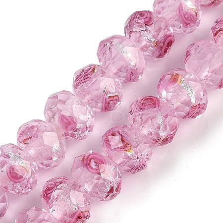 Handmade Silver Foil Lampwork Beads Strands LAMP-R141-10mm-18-1
