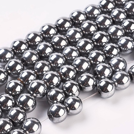 Synthetic Magnetic Hematite Beads Strands G-H1098-1-1