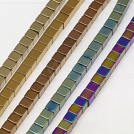 Electroplate Non-magnetic Synthetic Hematite Beads Strands G-J170A-2x2mm-M-1