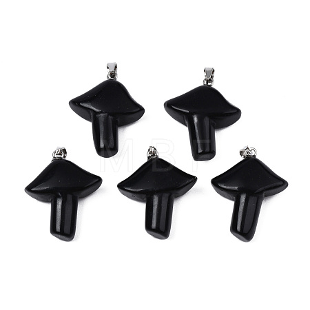 Natural Obsidian Pendants G-R480-02H-1