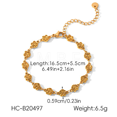 304 Stainless Steel Link Chain Bracelets for Women WG02468-01-1