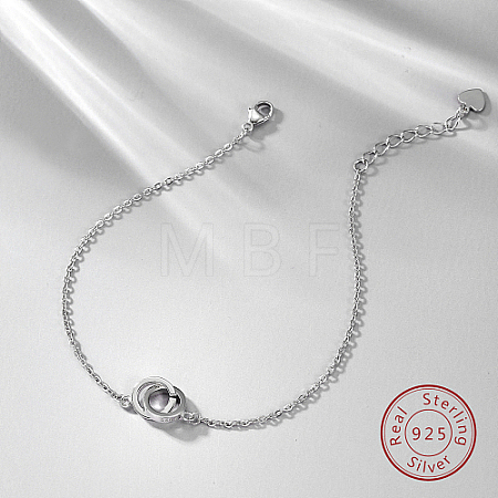 Interlocking Rings 925 Sterling Silver Link Bracelets MA5279-2-1