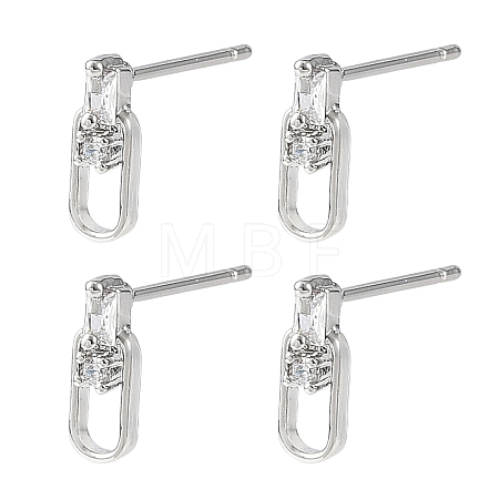SHEGRACE Brass Micro Pave Cubic Zirconia Stud Earrings XGRQ4N847-727P-1