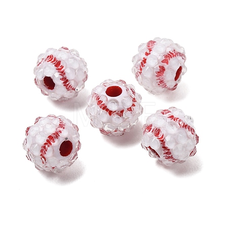 Sports Theme Opaque Acrylic European Beads LS-RB-CBA95A4-04A-03-1