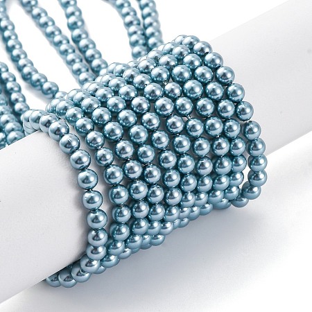 Shell Pearl Beads Strands BSHE-K015-4mm-02-1